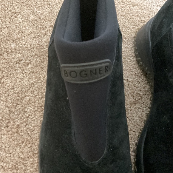 Vintage Bogner Square Toe Black Suede Ankle Boots Womens Size 7B - Picture 2 of 6